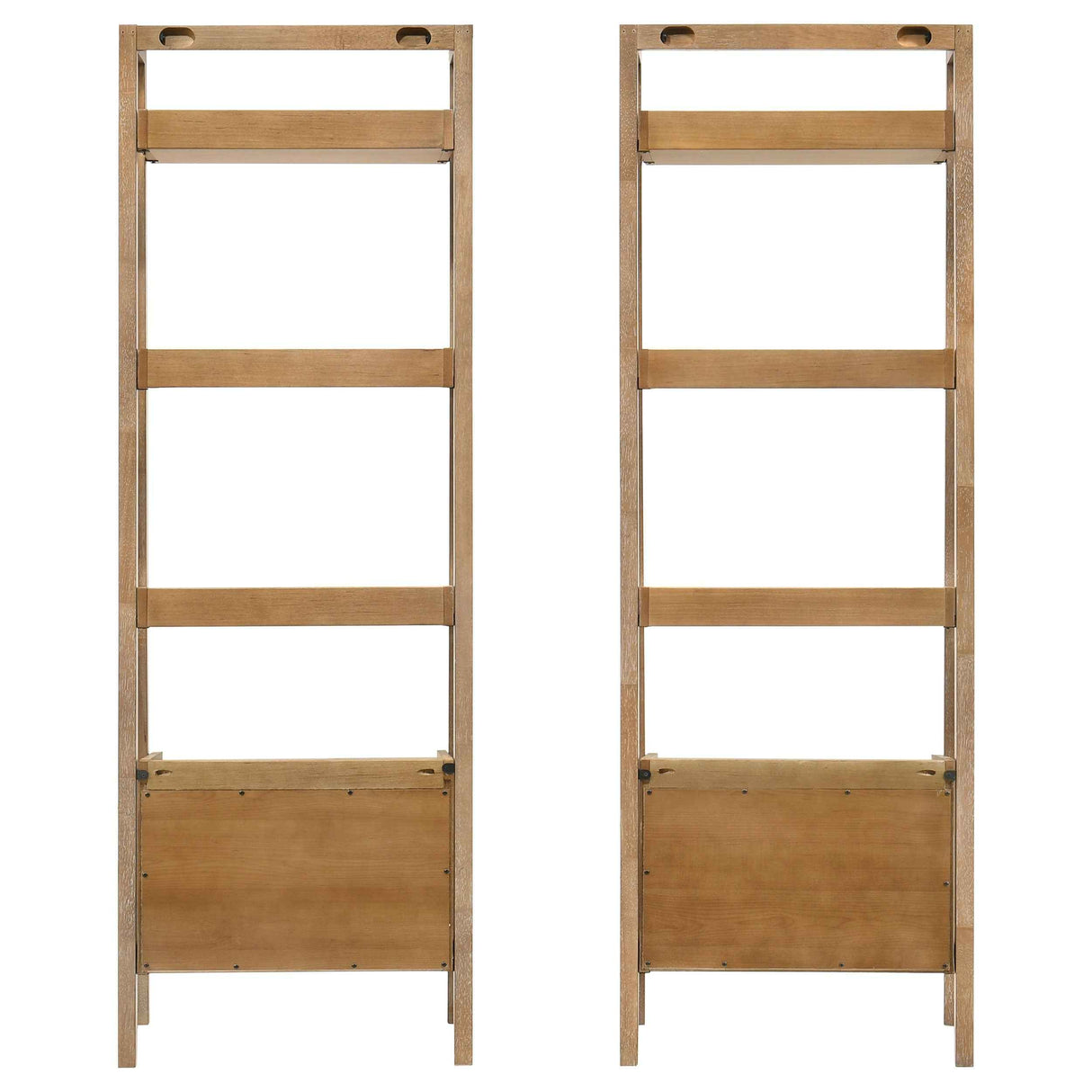 Fabian Distressed Light Brown 2-piece 3-shelf Bookshelf with Drawer by Coaster at Eve Furniture