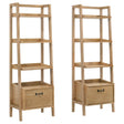 Fabian Distressed Light Brown 2-piece 3-shelf Bookshelf with Drawer by Coaster at Eve Furniture