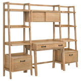 Fabian Distressed Light Brown 4-piece Computer Desk and Bookshelf Set by Coaster at Eve Furniture