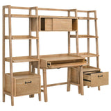 Fabian Distressed Light Brown 4-piece Computer Desk and Bookshelf Set by Coaster at Eve Furniture