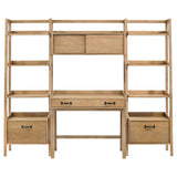 Fabian Distressed Light Brown 4-piece Computer Desk and Bookshelf Set by Coaster at Eve Furniture