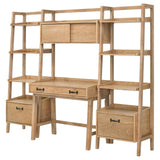 Fabian Distressed Light Brown 4-piece Computer Desk and Bookshelf Set by Coaster at Eve Furniture