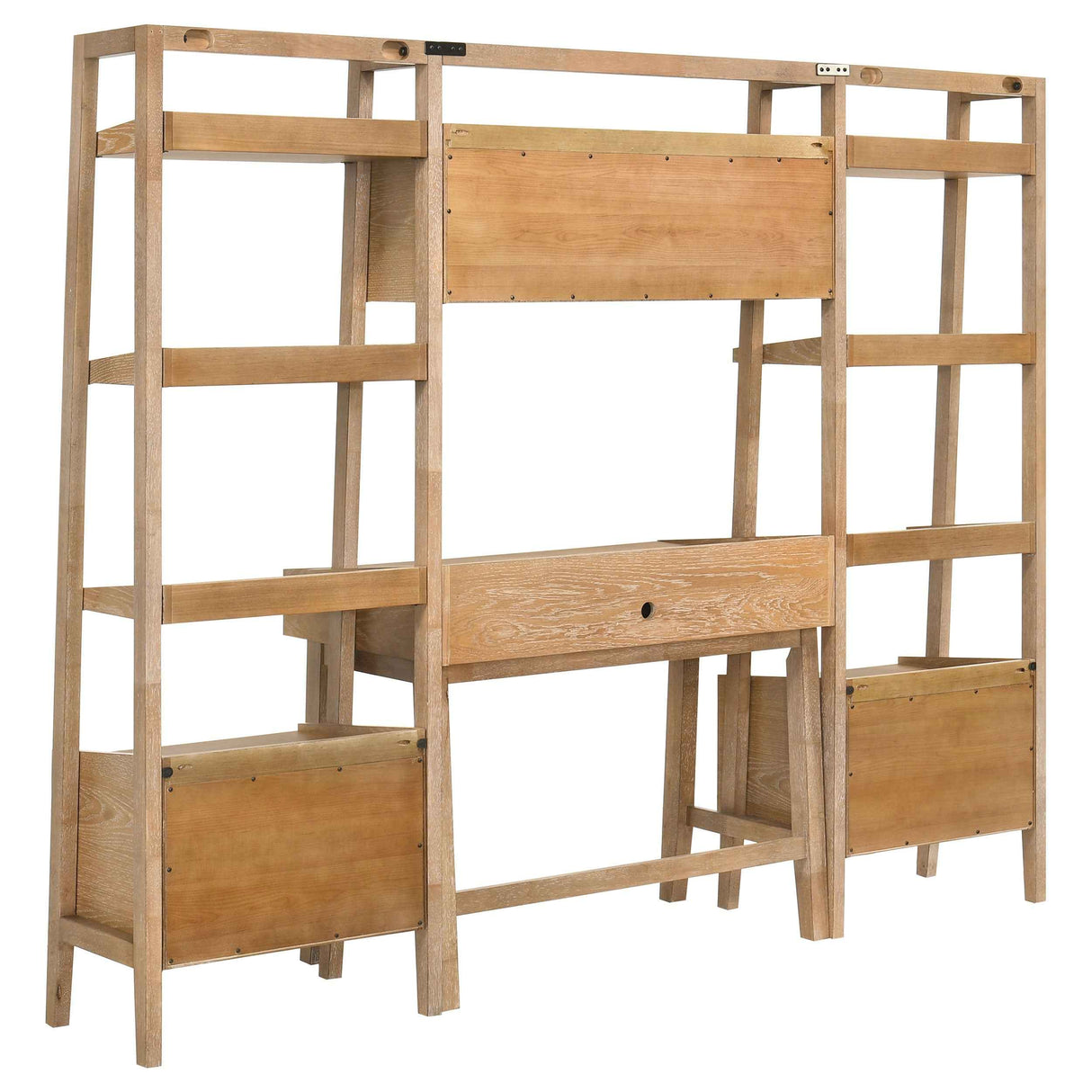 Fabian Distressed Light Brown 4-piece Computer Desk and Bookshelf Set by Coaster at Eve Furniture