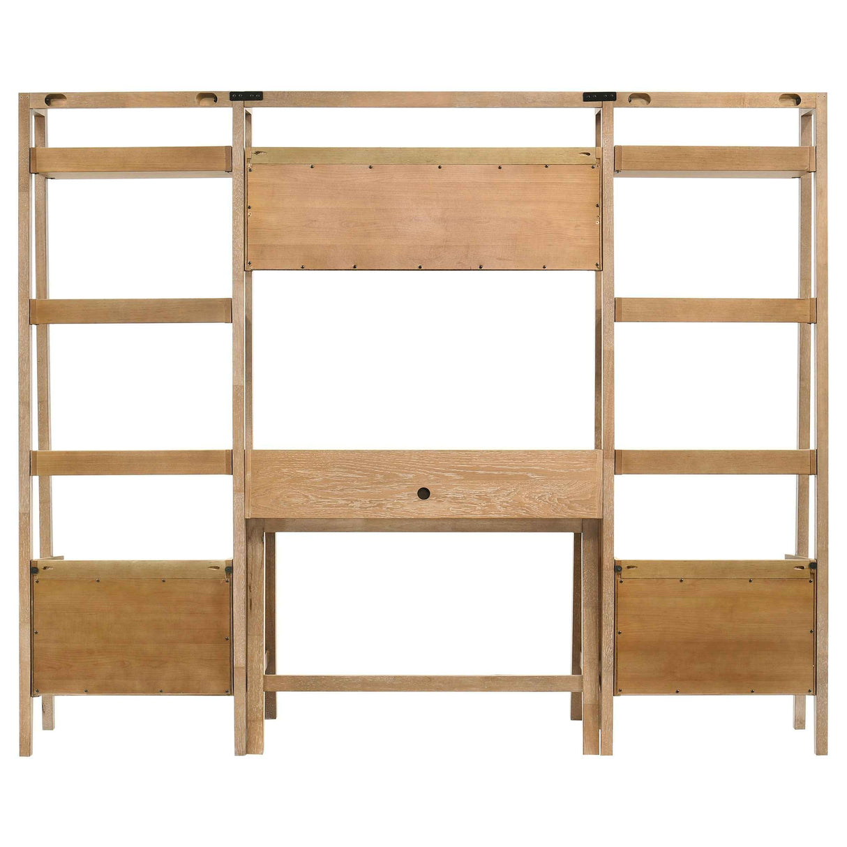 Fabian Distressed Light Brown 4-piece Computer Desk and Bookshelf Set by Coaster at Eve Furniture