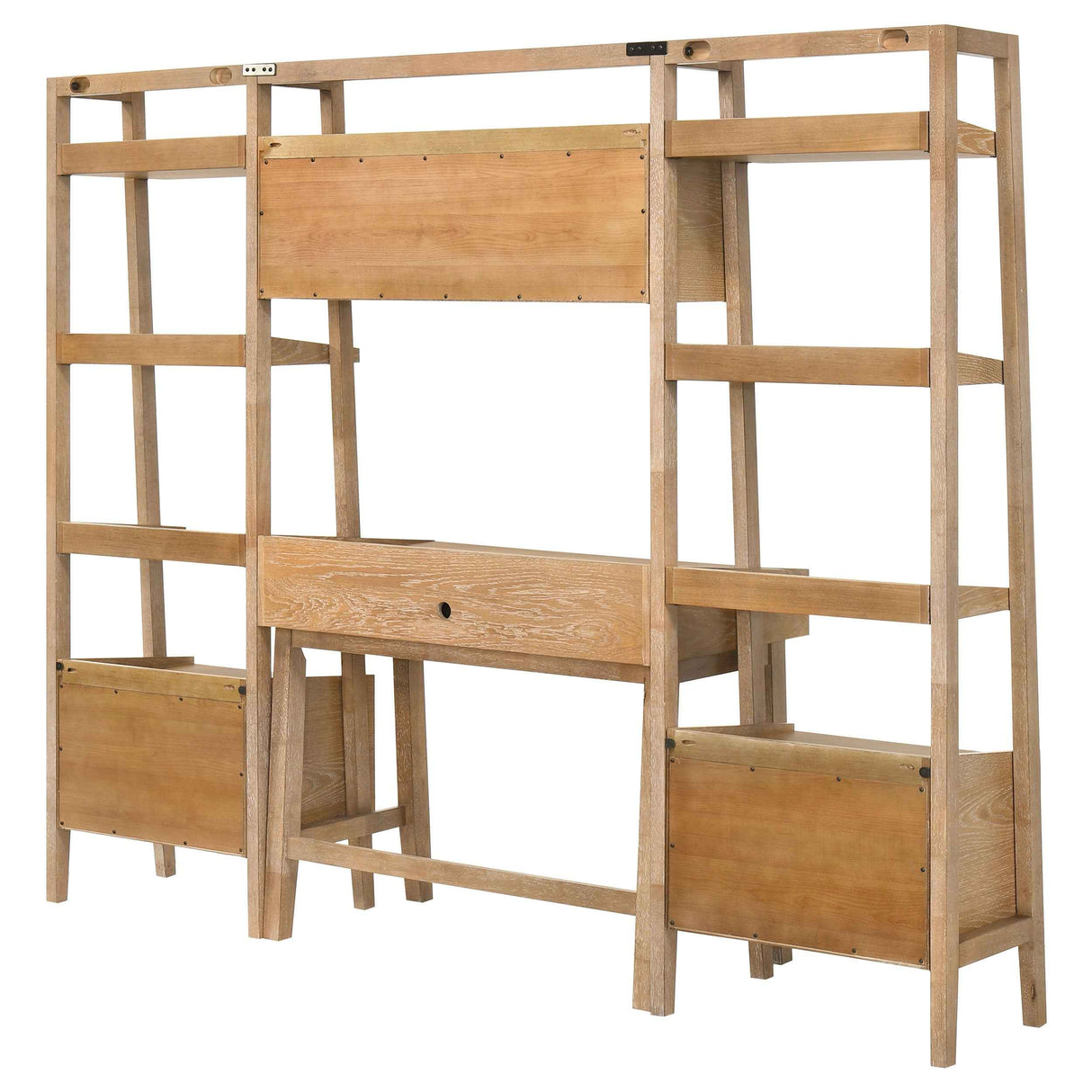 Fabian Distressed Light Brown 4-piece Computer Desk and Bookshelf Set by Coaster at Eve Furniture