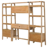 Fabian Distressed Light Brown 4-piece Computer Desk and Bookshelf Set by Coaster at Eve Furniture