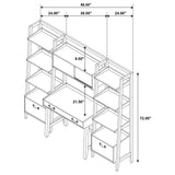 Fabian Distressed Light Brown Bookshelf Bridge with Cubbies by Coaster at Eve Furniture