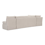Fable Beige L Shape Slipcover 125.5" Dining Banquette by MOES at Eve Furniture