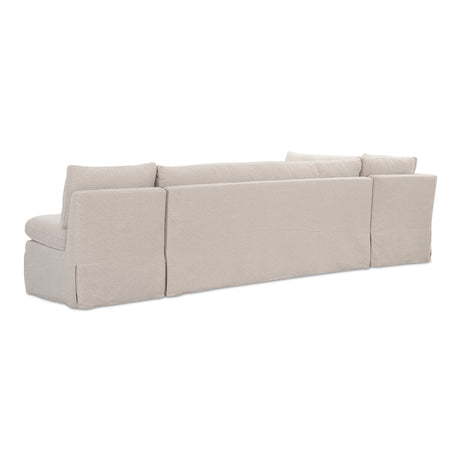 Fable Beige L Shape Slipcover 125.5" Dining Banquette by MOES at Eve Furniture