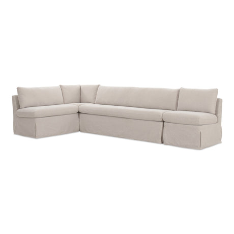 Fable Beige L Shape Slipcover 125.5" Dining Banquette by MOES at Eve Furniture