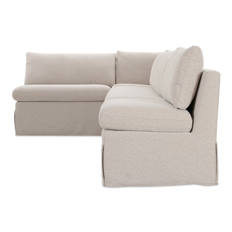 Fable Beige L Shape Slipcover 125.5" Dining Banquette by MOES at Eve Furniture