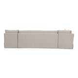 Fable Beige L Shape Slipcover 125.5" Dining Banquette by MOES at Eve Furniture