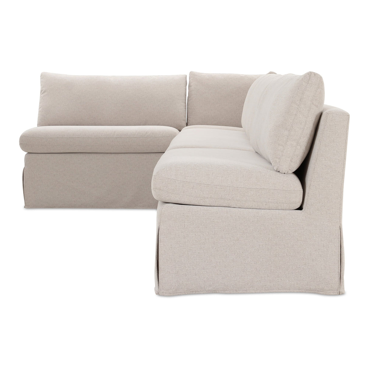 Fable Beige L Shape Slipcover 139.5" Dining Banquette by MOES at Eve Furniture
