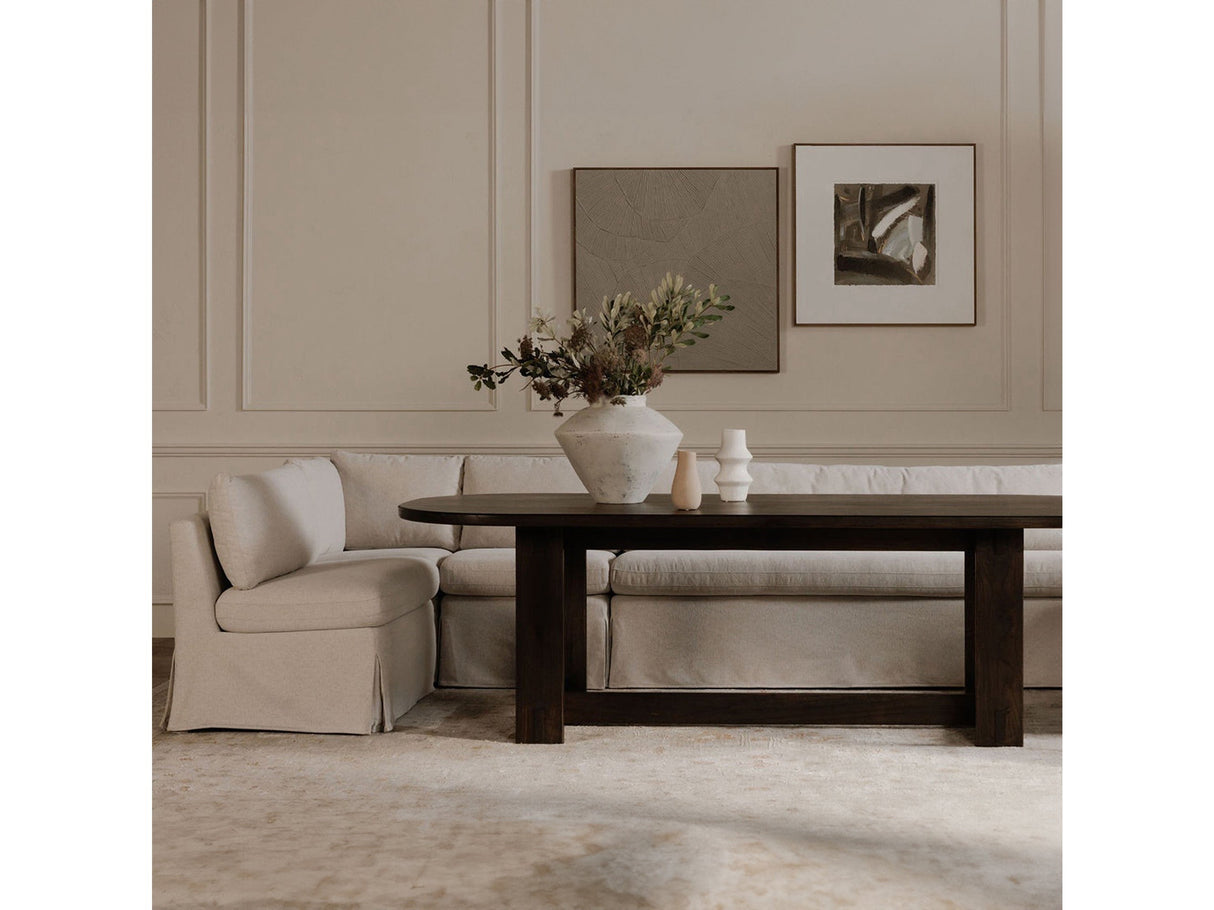 Fable Beige L Shape Slipcover 96" Dining Banquette by MOES at Eve Furniture