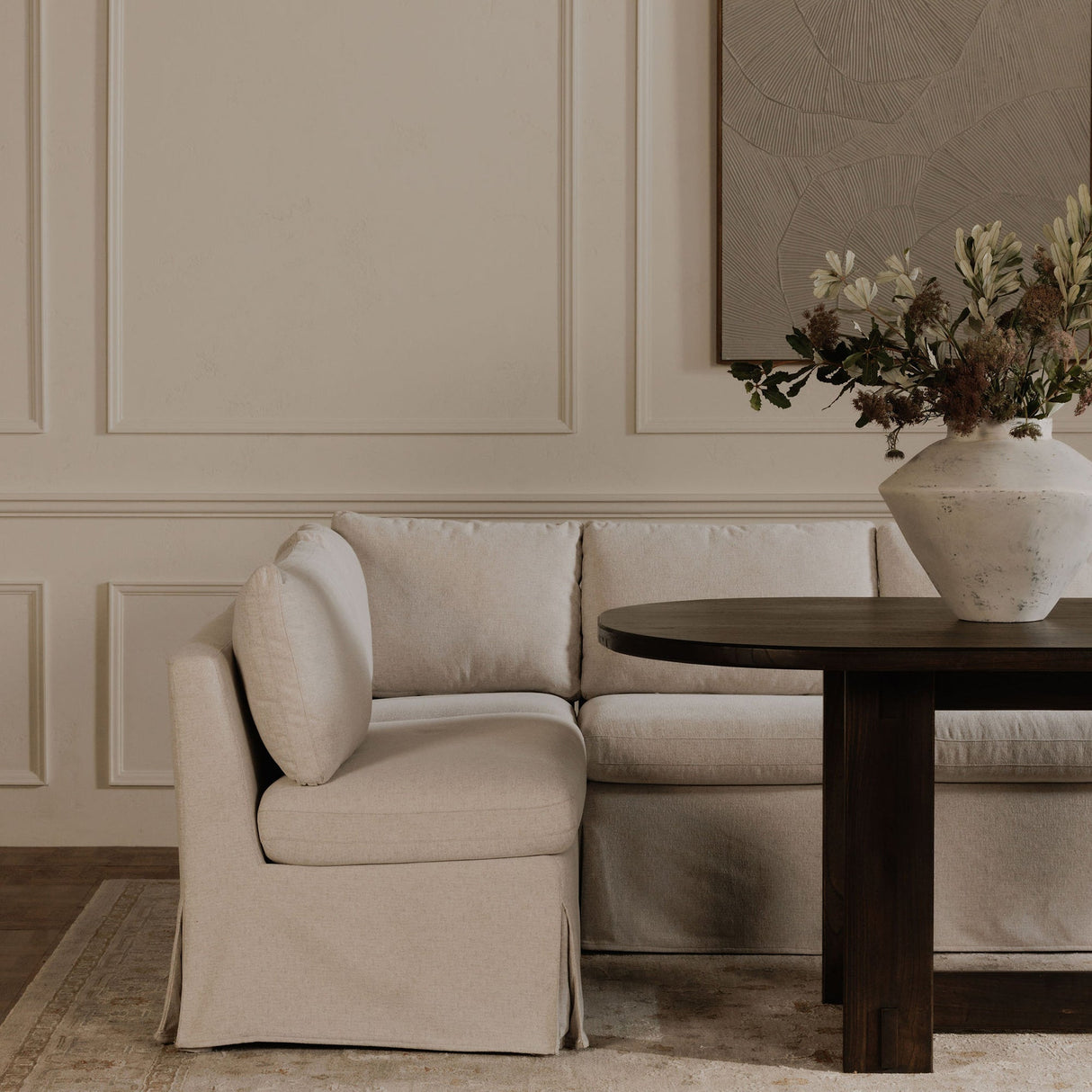 Fable Beige Slipcover Dining Slipper Chair by Moe's Home at Eve Furniture