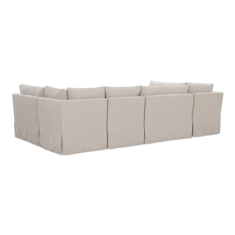 Fable Beige U Shape Slipcover Dining Banquette 121 in by MOES at Eve Furniture