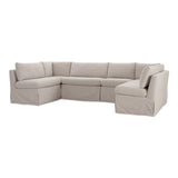 Fable Beige U Shape Slipcover Dining Banquette 121 in by MOES at Eve Furniture