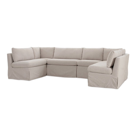 Fable Beige U Shape Slipcover Dining Banquette 121 in by MOES at Eve Furniture