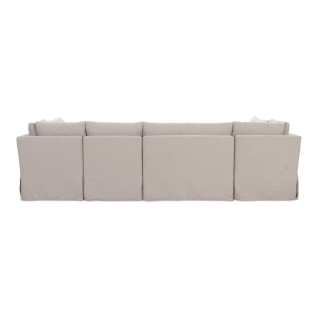 Fable Beige U Shape Slipcover Dining Banquette 121 in by MOES at Eve Furniture