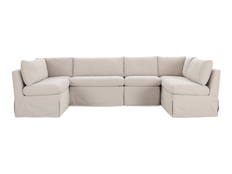 Fable Beige U Shape Slipcover Dining Banquette 121 in by MOES at Eve Furniture