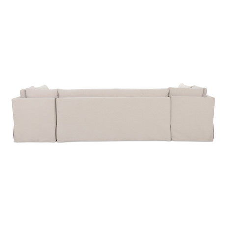 Fable Beige U Shape Slipcover Dining Banquette 129 in by MOES at Eve Furniture