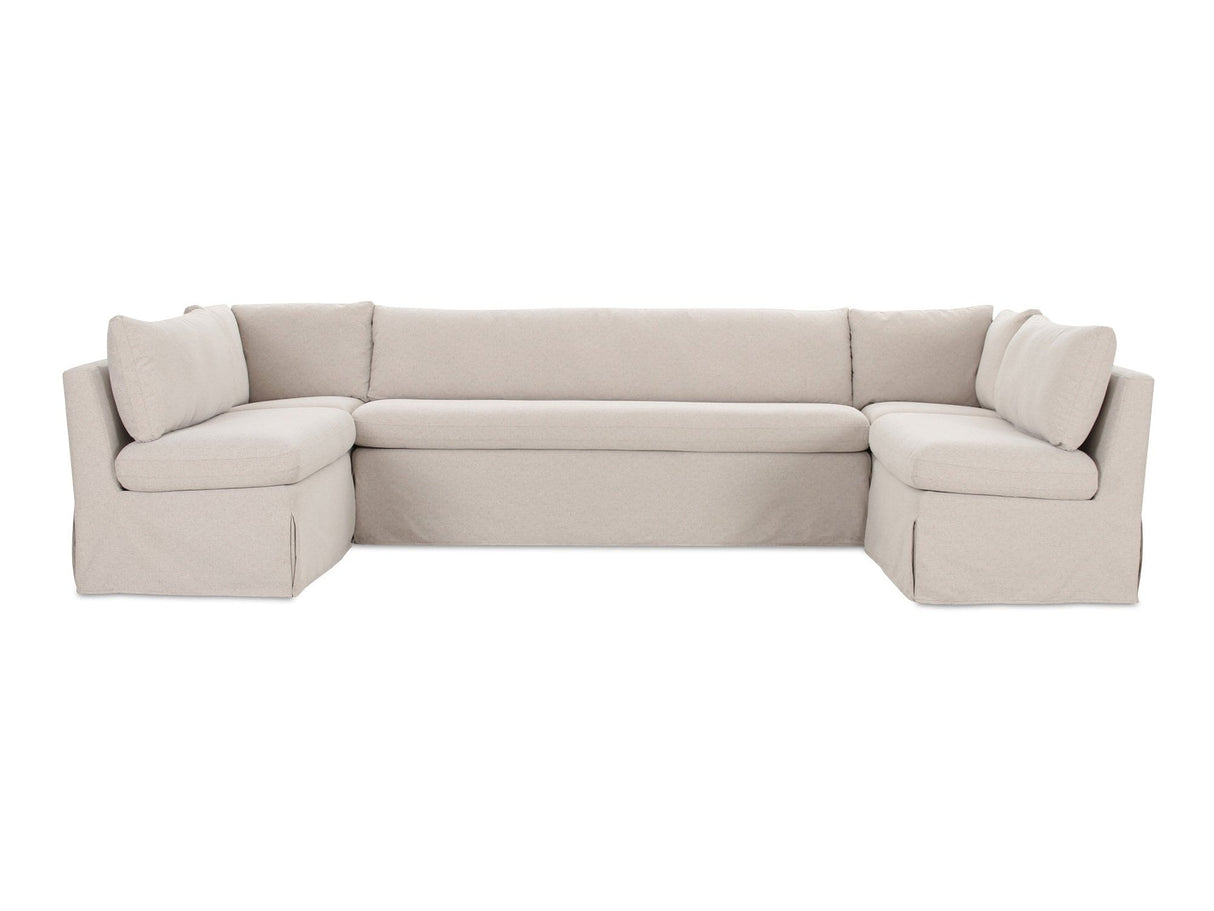 Fable Beige U Shape Slipcover Dining Banquette 129 in by MOES at Eve Furniture