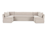 Fable Beige U Shape Slipcover Dining Banquette 129 in by MOES at Eve Furniture