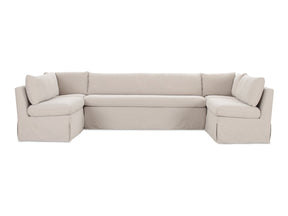 Fable Beige U Shape Slipcover Dining Banquette 129 in by MOES at Eve Furniture