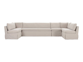 Fable Beige U Shape Slipcover Dining Banquette 154 in by MOES at Eve Furniture