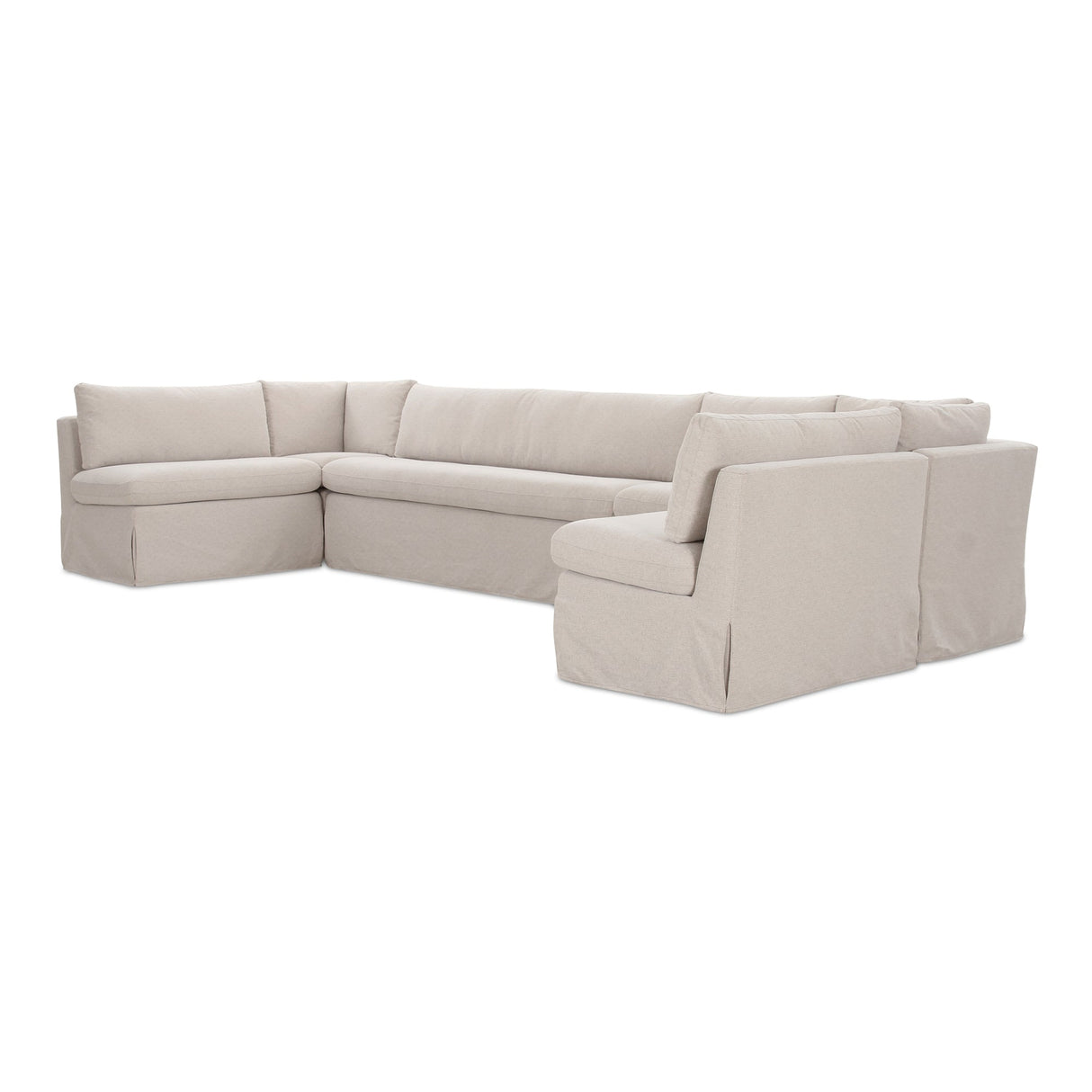 Fable Beige U Shape Slipcover Dining Banquette 168 in by MOES at Eve Furniture