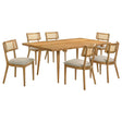 Fabra Honey Wheat 7-Piece 79-inch Rectangular Dining Room Set by Coaster at Eve Furniture