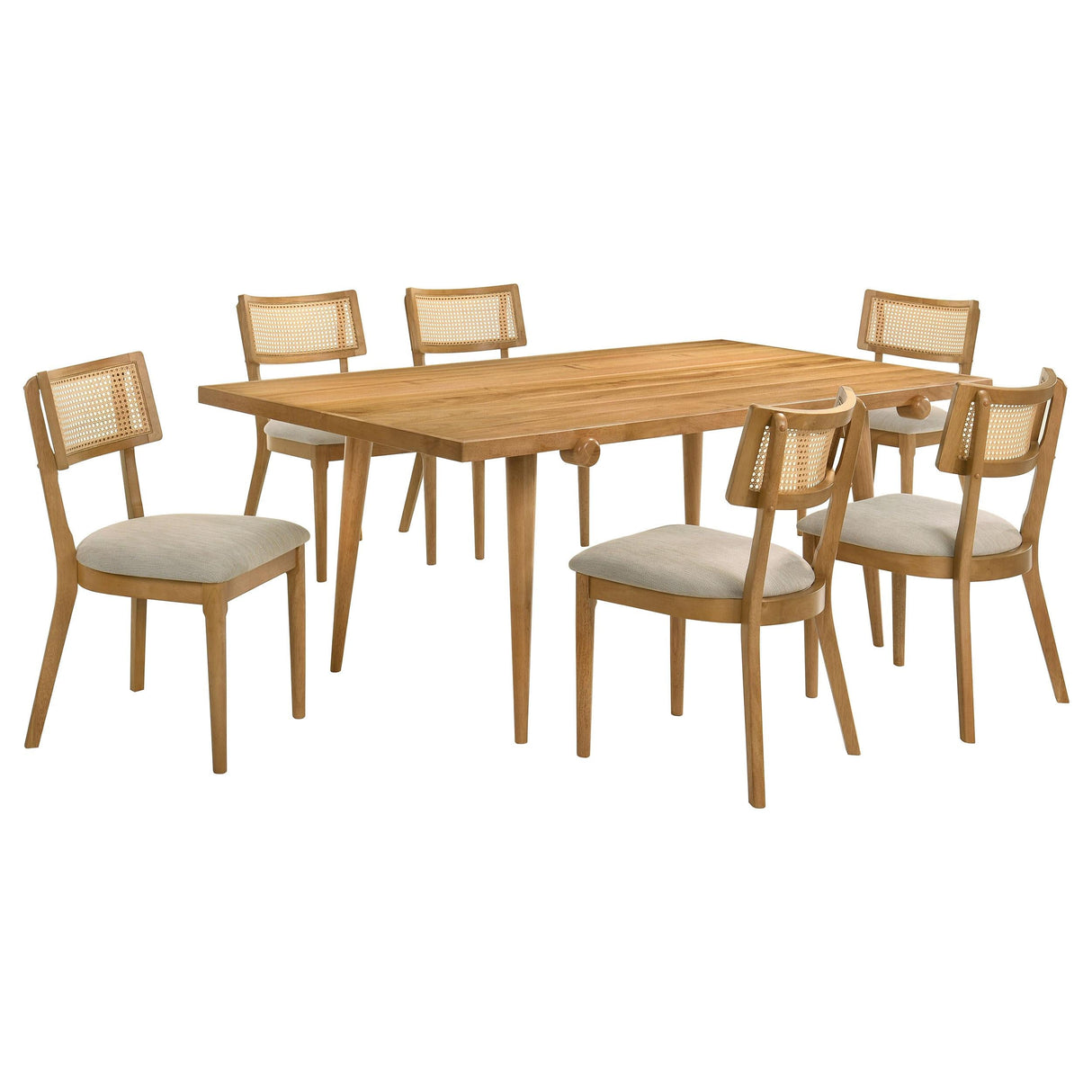 Fabra Honey Wheat 7-Piece 79-inch Rectangular Dining Set by Coaster at Eve Furniture