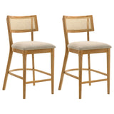 Fabra Honey Wheat Cane Back Counter Height Chair (Set Of 2) by Coaster at Eve Furniture