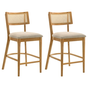 Fabra Honey Wheat Cane Back Counter Height Chair (Set Of 2) by Coaster at Eve Furniture