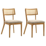 Fabra Honey Wheat Cane Back Side Chair (Set Of 2) by Coaster at Eve Furniture