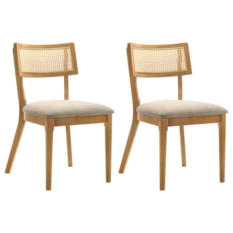 Fabra Honey Wheat Cane Back Side Chair (Set of 2) by Coaster at Eve Furniture