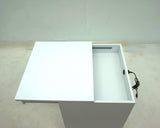 Fabre White High Gloss 1-drawer Extendable Top Nightstand Bedside Table by Coaster at Eve Furniture