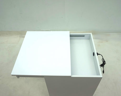 Fabre White High Gloss 1-drawer Extendable Top Nightstand Bedside Table by Coaster at Eve Furniture