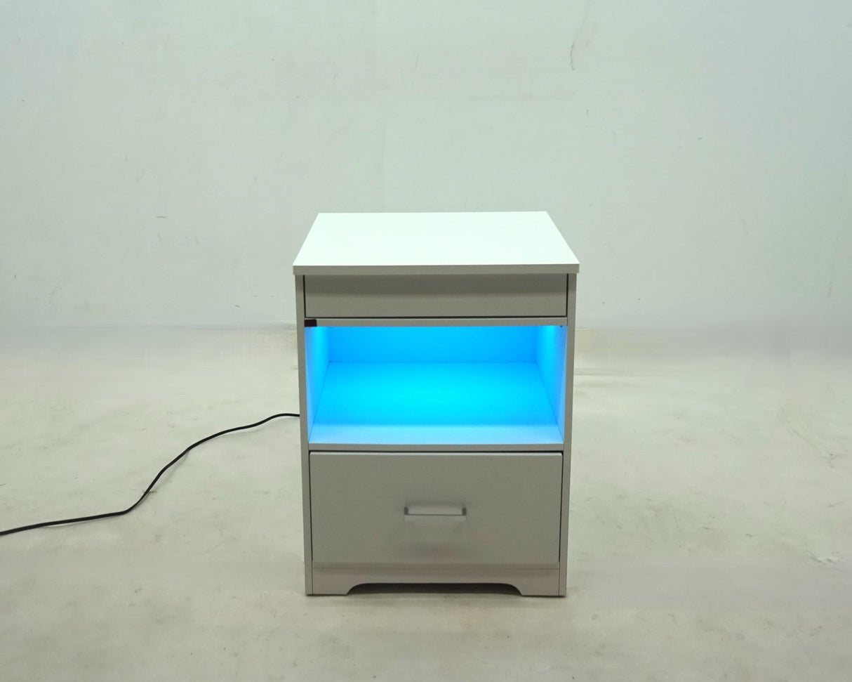 Fabre White High Gloss 1-drawer Extendable Top Nightstand Bedside Table by Coaster at Eve Furniture