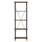 Factory Rustic Poplar & Metal Bookcase by Homelegance at Eve Furniture