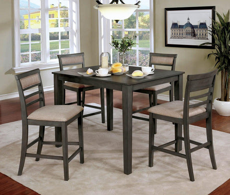Fafnir Weathered Gray/Beige 5 Pc. Counter Ht. Table Set by Furniture of America at Eve Furniture