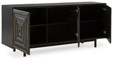 Fair Ridge Distressed Black Accent Cabinet