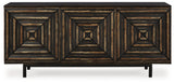 Fair Ridge Distressed Black Accent Cabinet