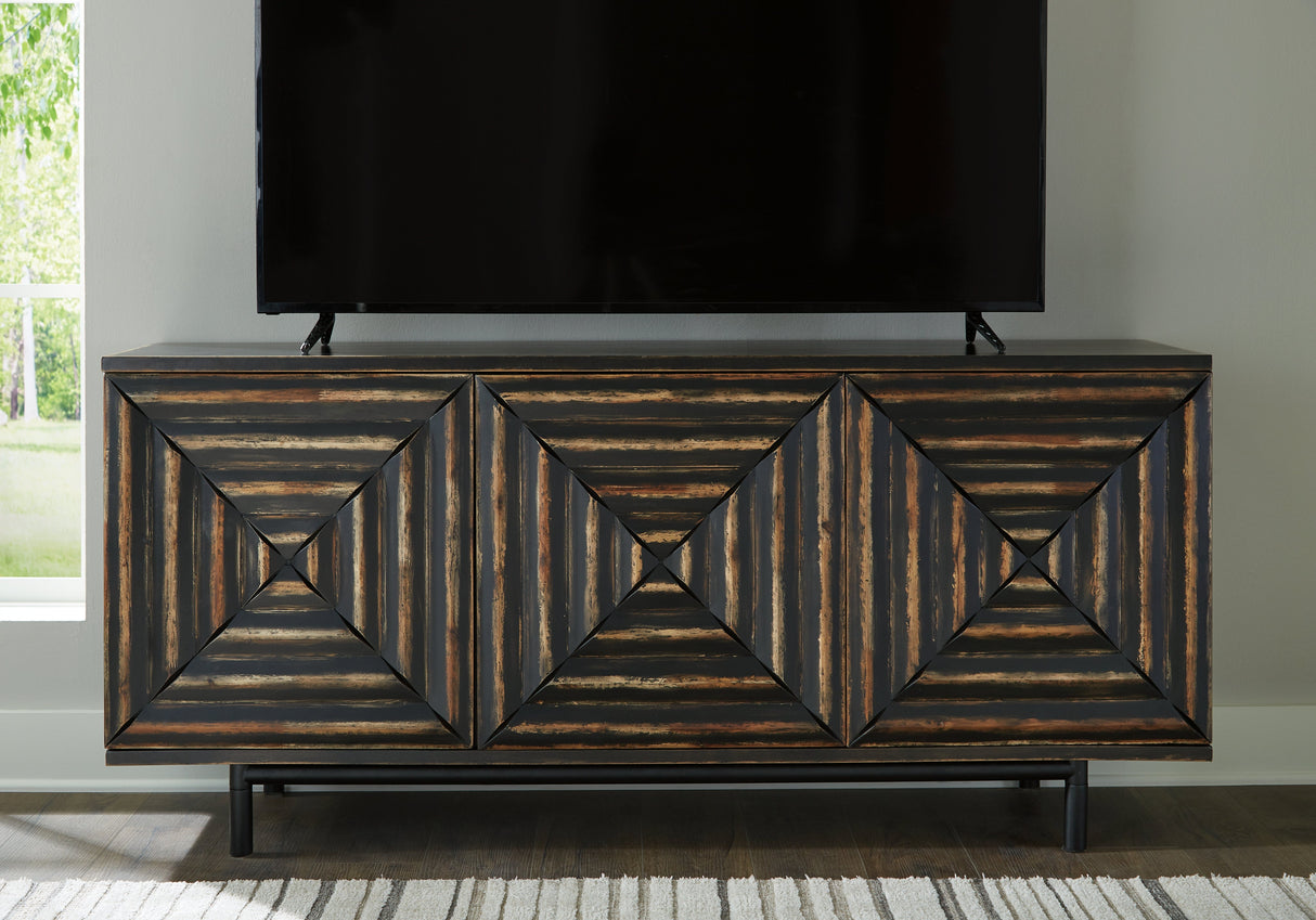 Fair Ridge Distressed Black Accent Cabinet