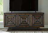 Fair Ridge Distressed Black Accent Cabinet