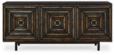 Fair Ridge Distressed Black Accent Cabinet by Ashley at Eve Furniture