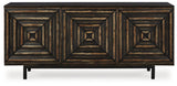 Fair Ridge Distressed Black Accent Cabinet by Ashley at Eve Furniture