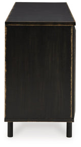 Fair Ridge Distressed Black Accent Cabinet by Ashley at Eve Furniture