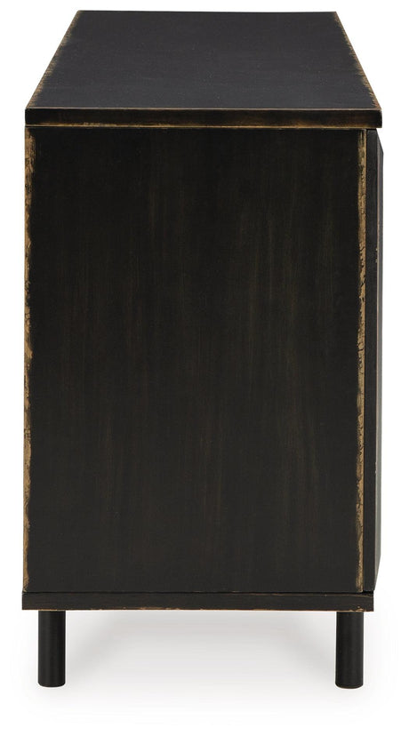 Fair Ridge Distressed Black Accent Cabinet by Ashley at Eve Furniture