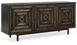 Fair Ridge Distressed Black Accent Cabinet by Ashley at Eve Furniture